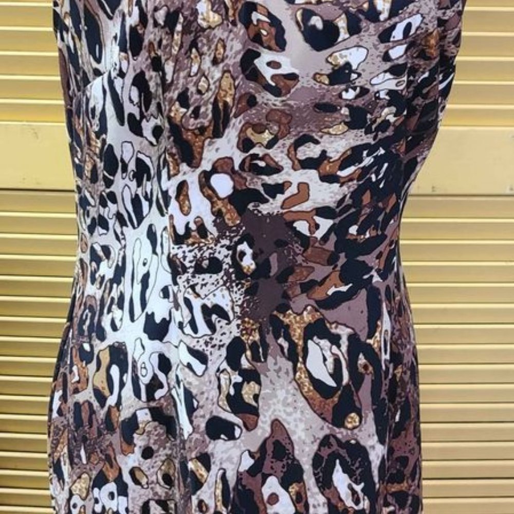Connected Apparel Animal Print Sheath Dress Sz 10